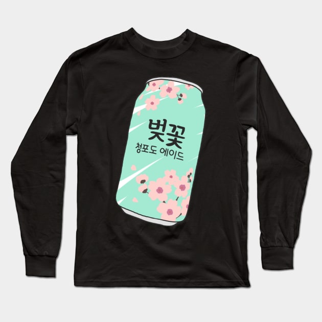 Korean Sakura Soft Drink Long Sleeve T-Shirt by PeachPantone